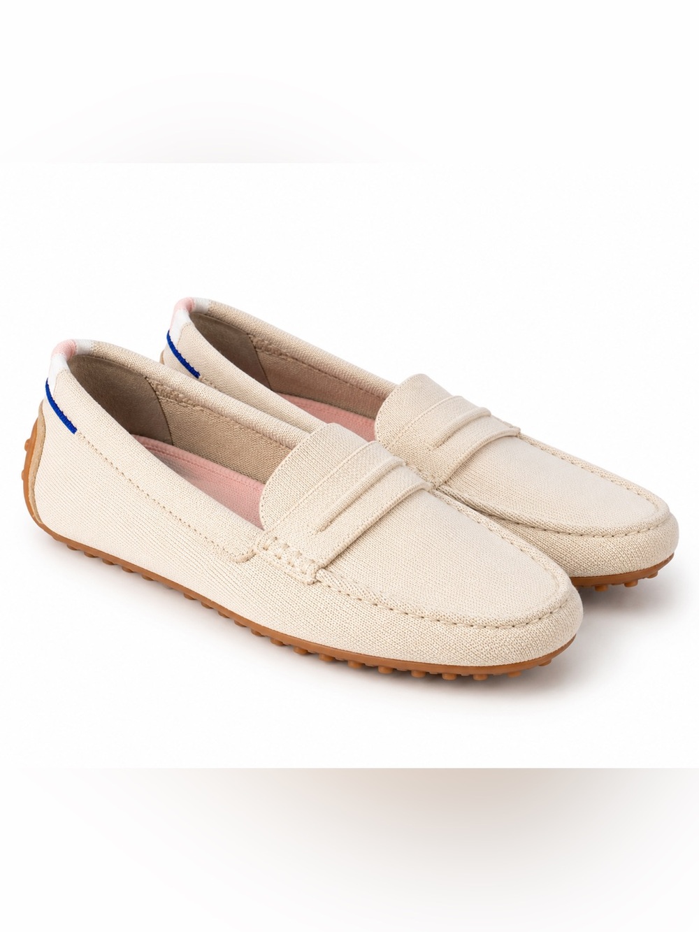 Rothy’s The Driver Loafers Women’s 7 EU 37 Cream Blue Gum Sole Washable